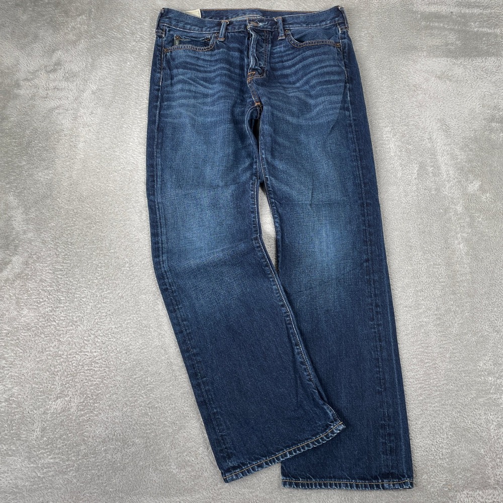 Abercrombie & Fitch The A&F Boot Jeans Mens 32x30 Blue Dark Wash Bootcut Denim